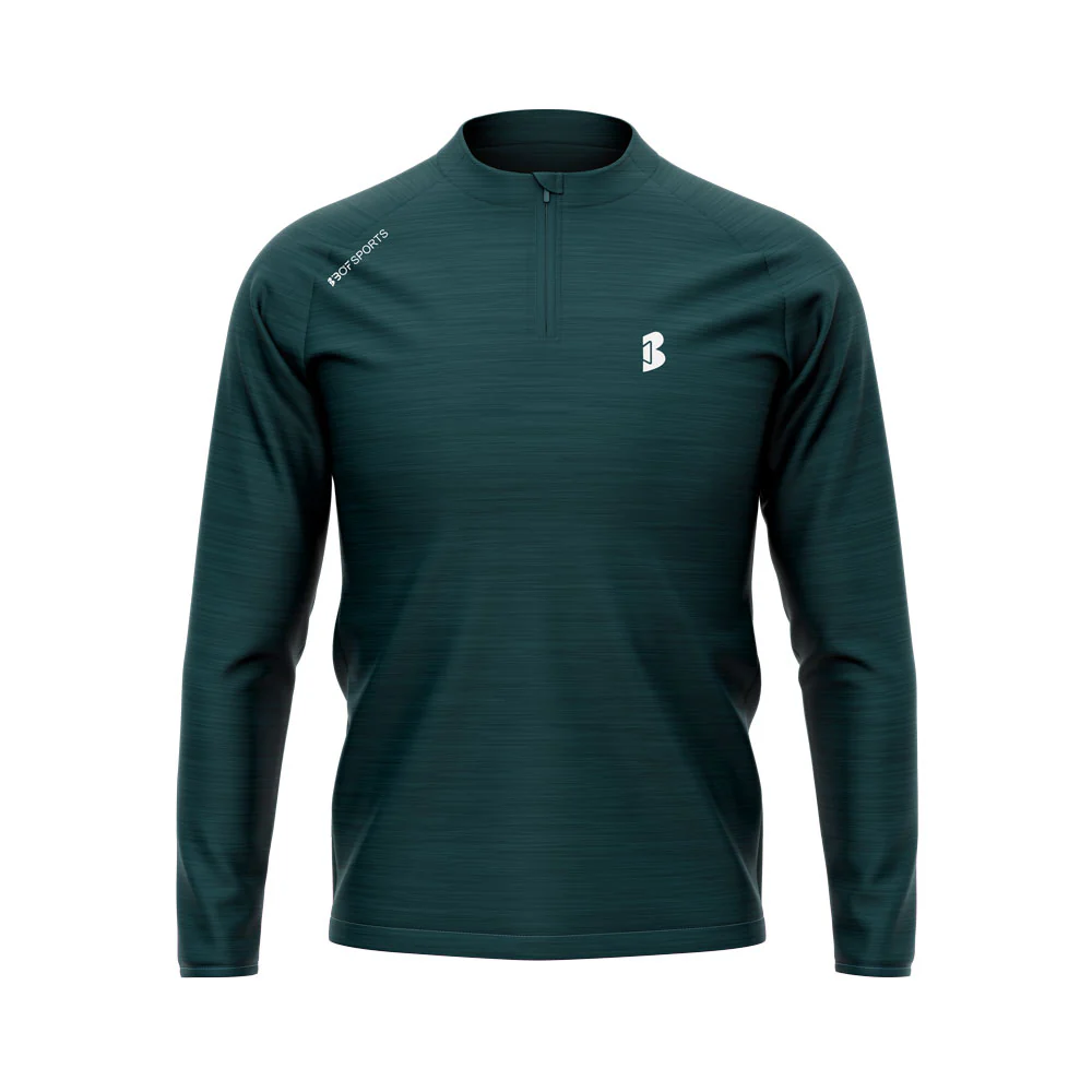 Aquamarine Melange: Half-Zip