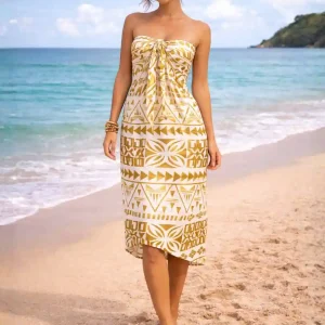 Golden Boho Beach Sarong Wrap